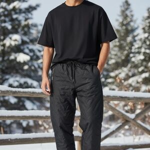 Men's Quilted Black Joggers